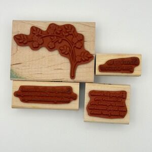 Stampin Up Thoughts & Prayers Wood Mount Rubber Stamp Set 113252 Tree Floral 8pc
